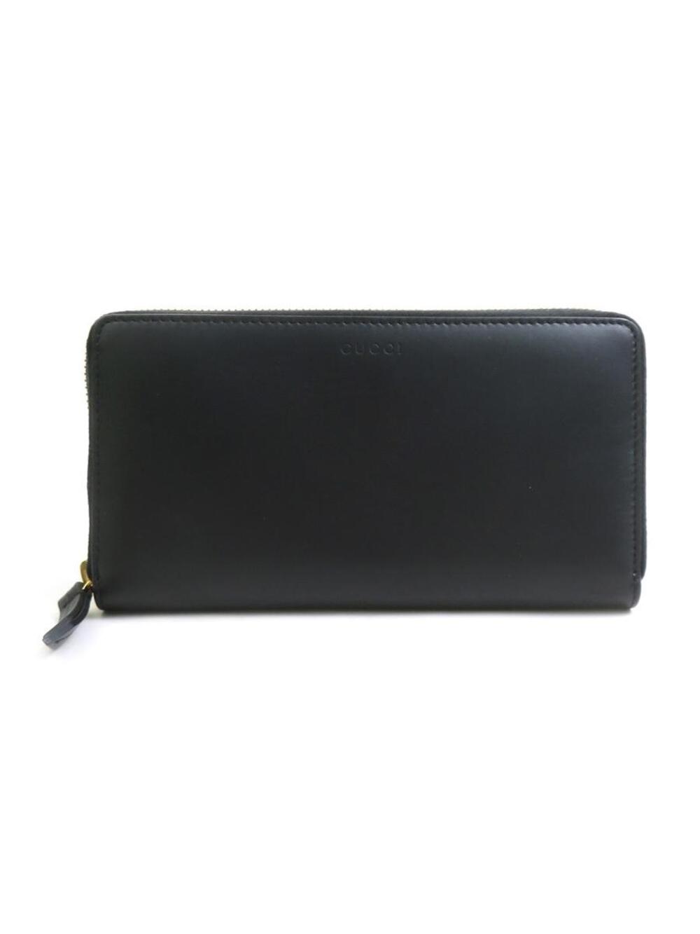 Auth Gucci Zip Around Long Wallet Black #296616G16B